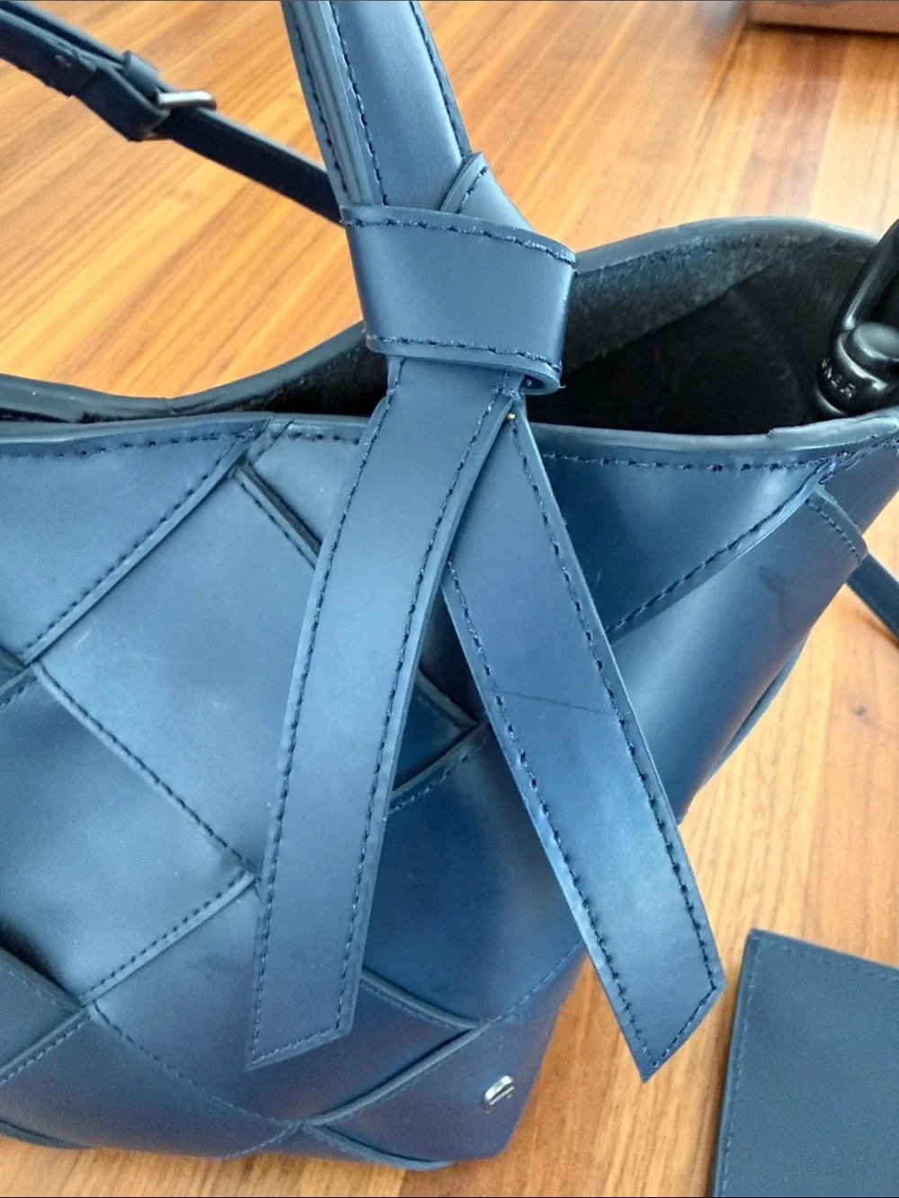 Etienne Aigner Ella Woven blue leather bag / satchel / crossbody